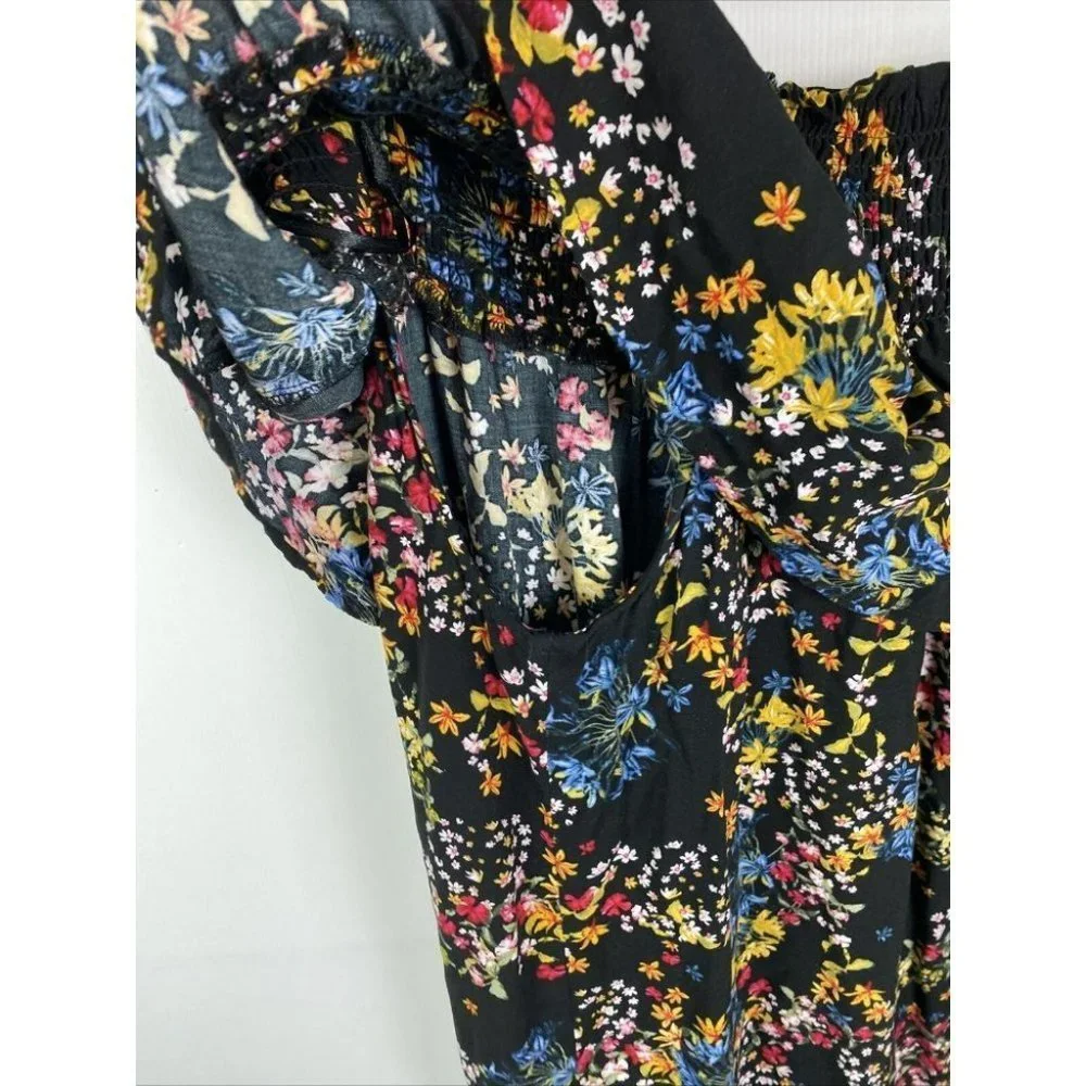 Target Size 18 Black Floral Off Shoulder Shift Dress - Picture 4 of 8